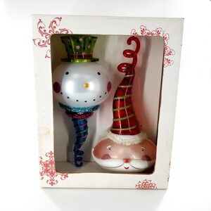 Members Mark 15" Santa & Snowman Character Head Christmas Hanging Ornaments New